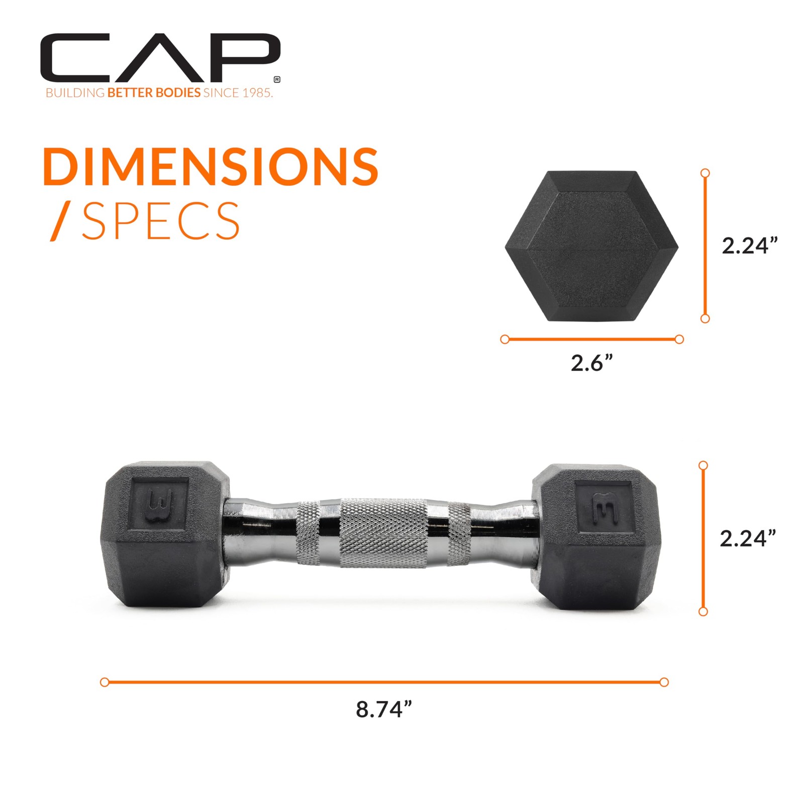 Dumbbell Pair 3 lb Rubber Coated with Chrome Handle