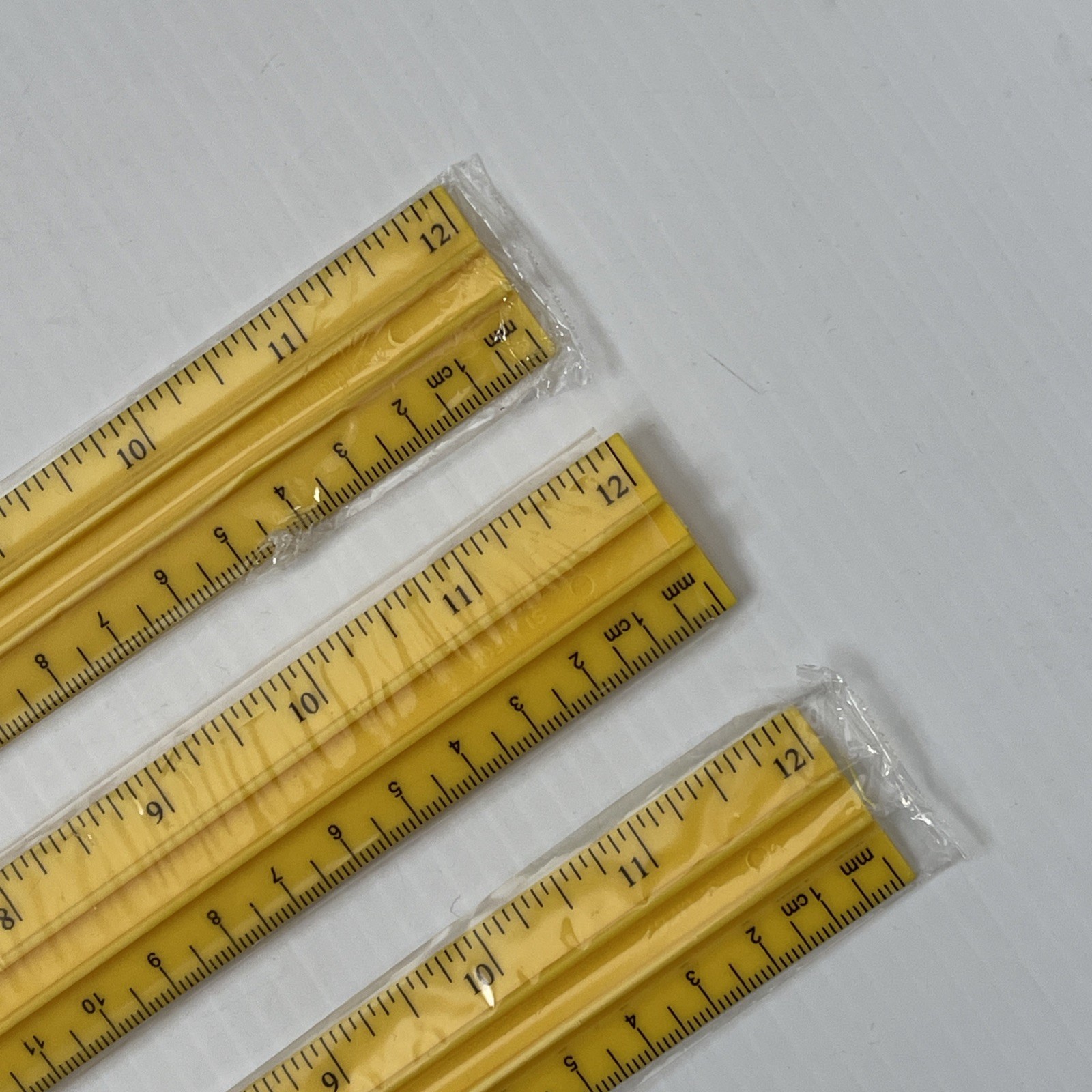 Lot of 3 Rulers Carolina Biological Supply Co. Lab Tool Kit Yellow.