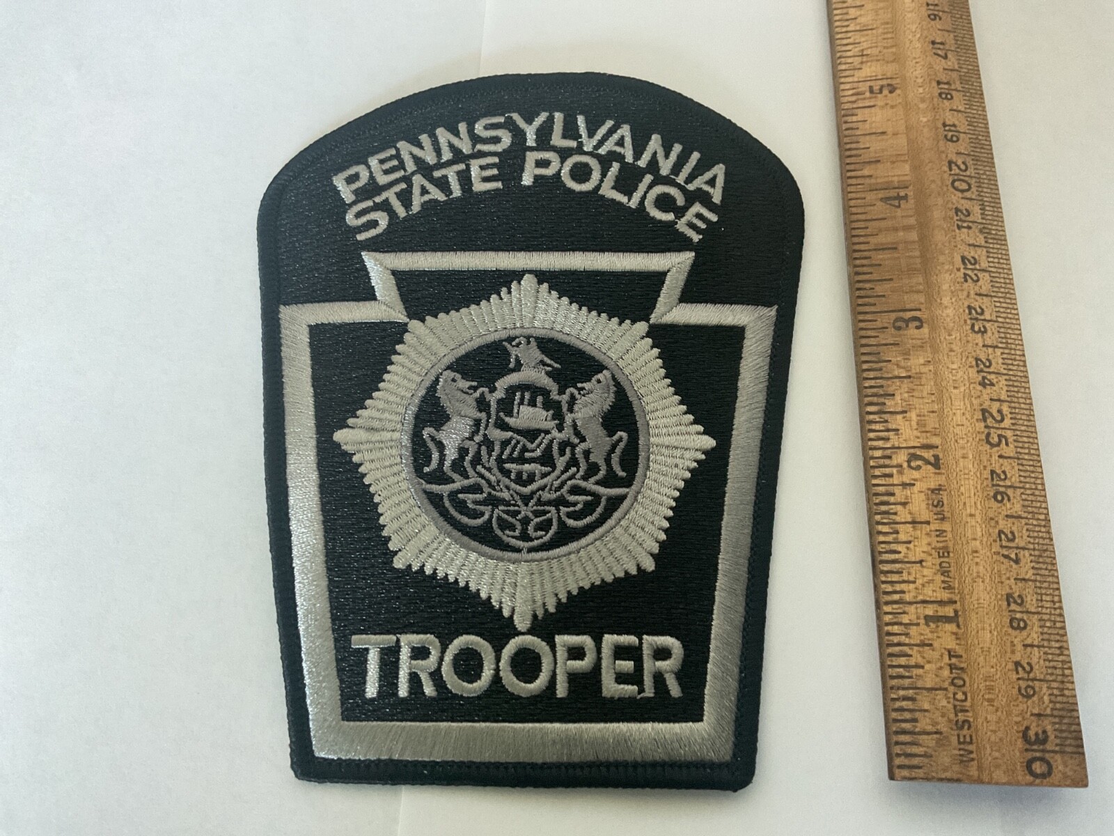 Pennsylvania State Police Trooper Black Subdued Grey  Tactical collectable Patch