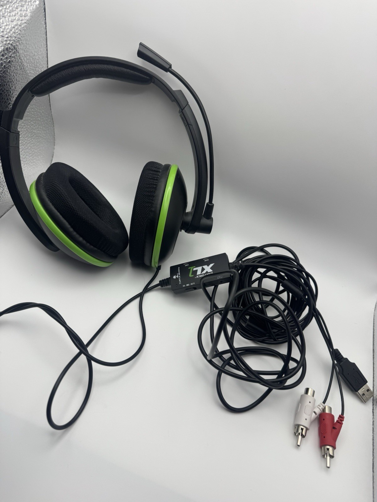 Turtle Beach Ear Force XL1 Headset XBOX 360 Amplified Stereo W Mic Black Green