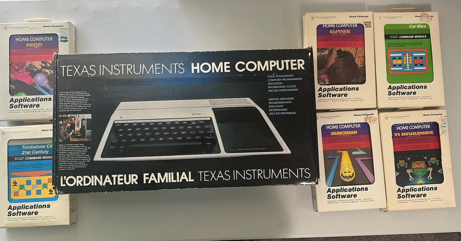 Texas Instruments TI-99/4A Computer & Power Games Bundle W/ 7 Games - UNTESTED