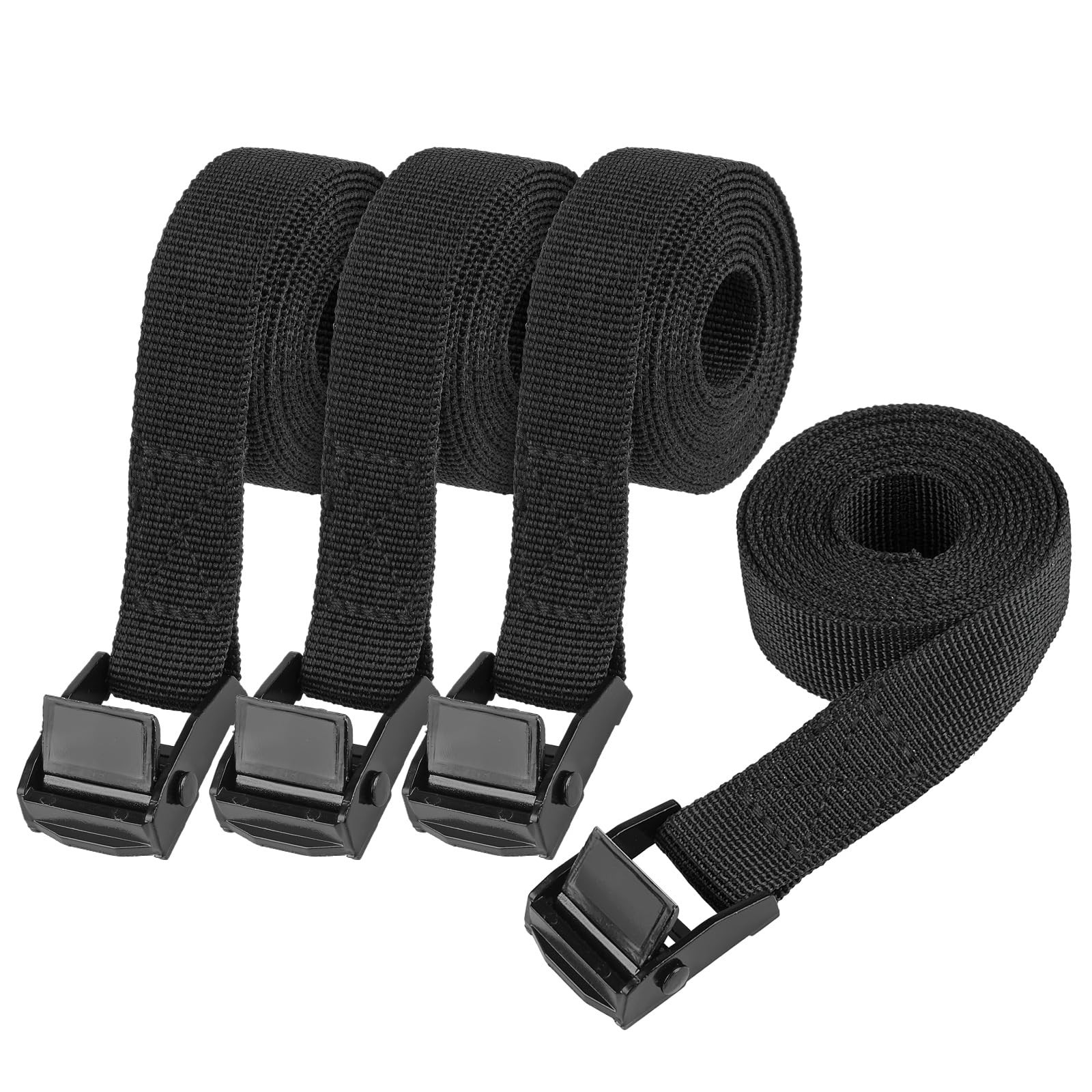 PEASUG Tie Down Straps, 4 Pcs Lashing Small Ratchet Straps 0.78" x 5', Black