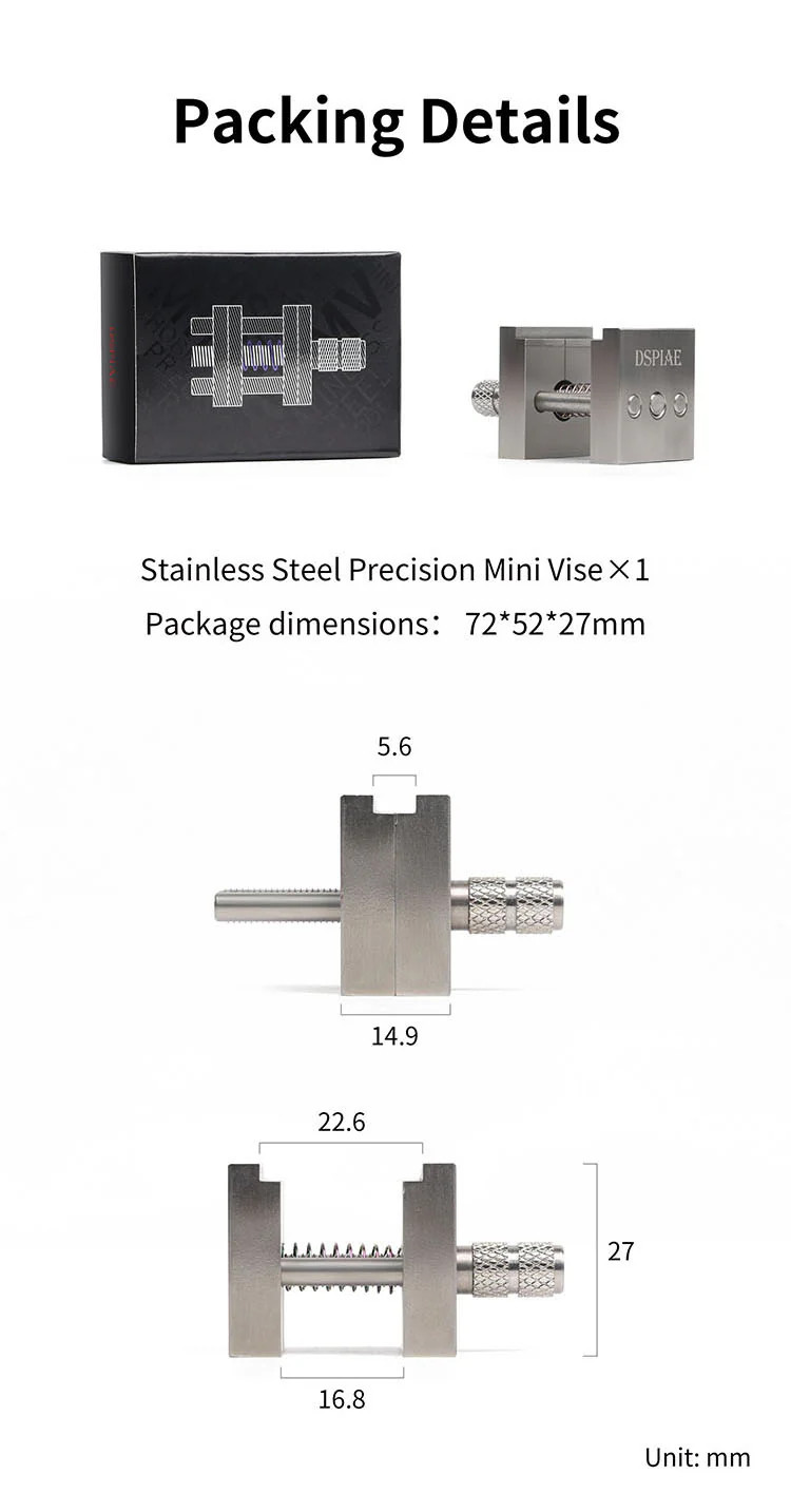 Dspiae AT-MV Stainless Steel Precision Mini Vise'