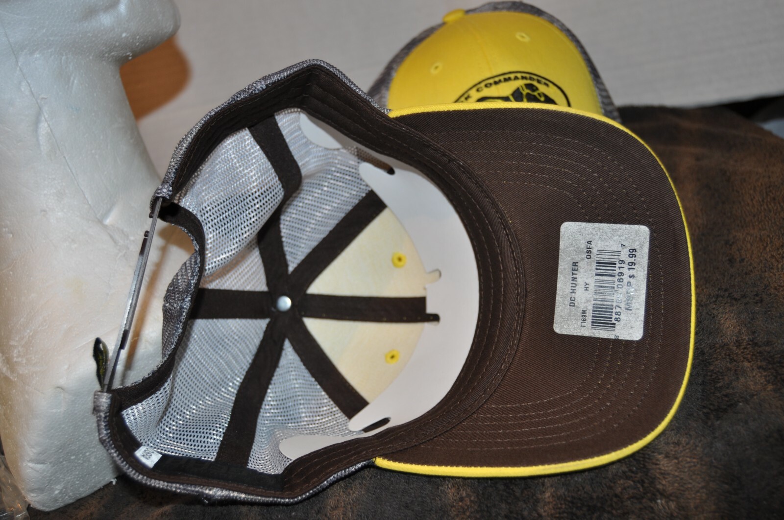 DUCK COMMANDER LOGO, DYNASTY, Yellow Grey Camo MESH TRUCKER HAT CAP New W Tag