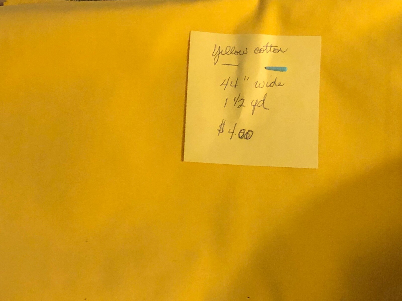 FABRIC DOWNSIZING BEAUTIFUL YELLOW COTTON (6 Pieces @ $4.00 Each) 1 1/2 Yards Ea