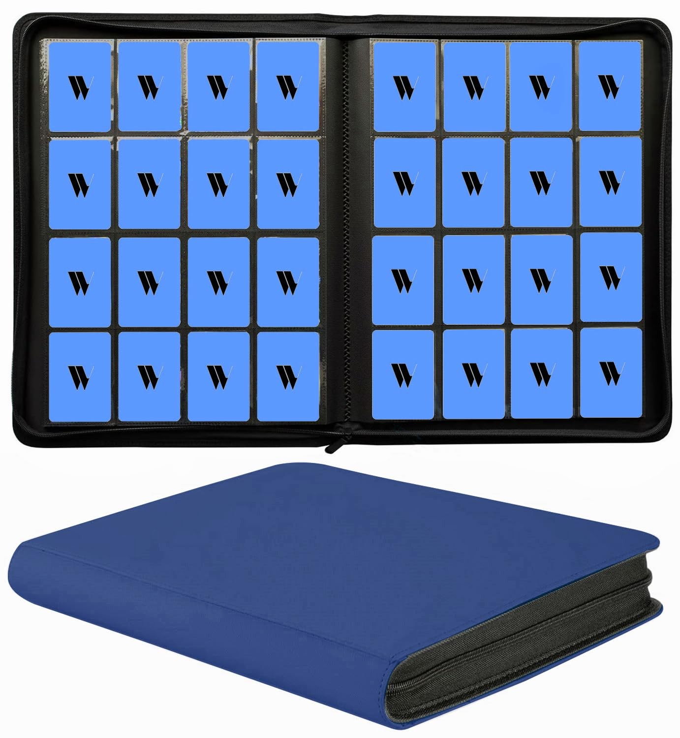 16 Pocket Card Binder, 1000+ Premium Zip Trading Card Binder, Double Sided Po...