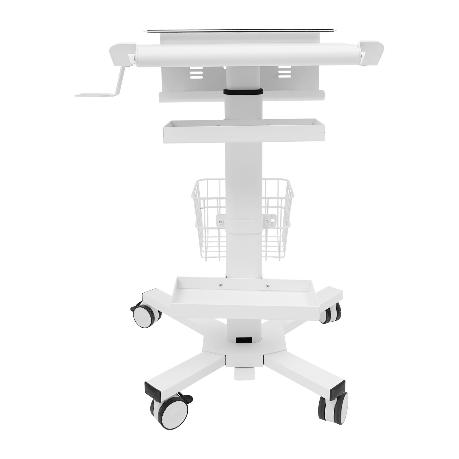 Laptop Workstation Cart, Medical Cart With Wheels, Cart With Scanner Holder