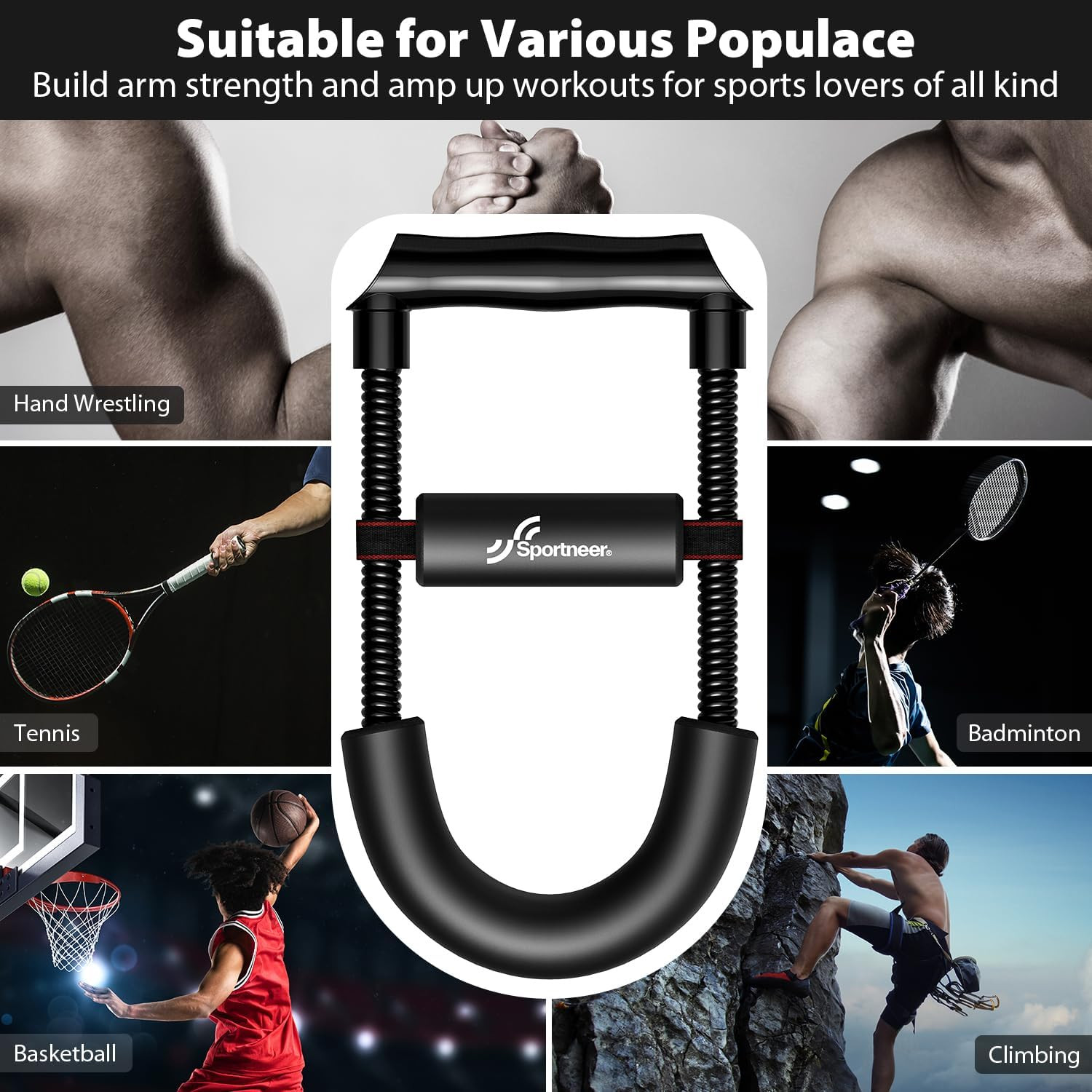 Forearm Wrist Strengthener Exerciser Adjustable Trainer Grip Strength Workout