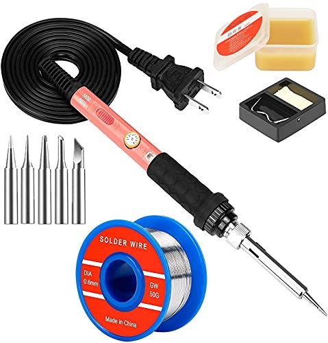 60W Soldering Iron Kit - 5-in-1 with Interchangeable Iron Tips - 5-in-1
