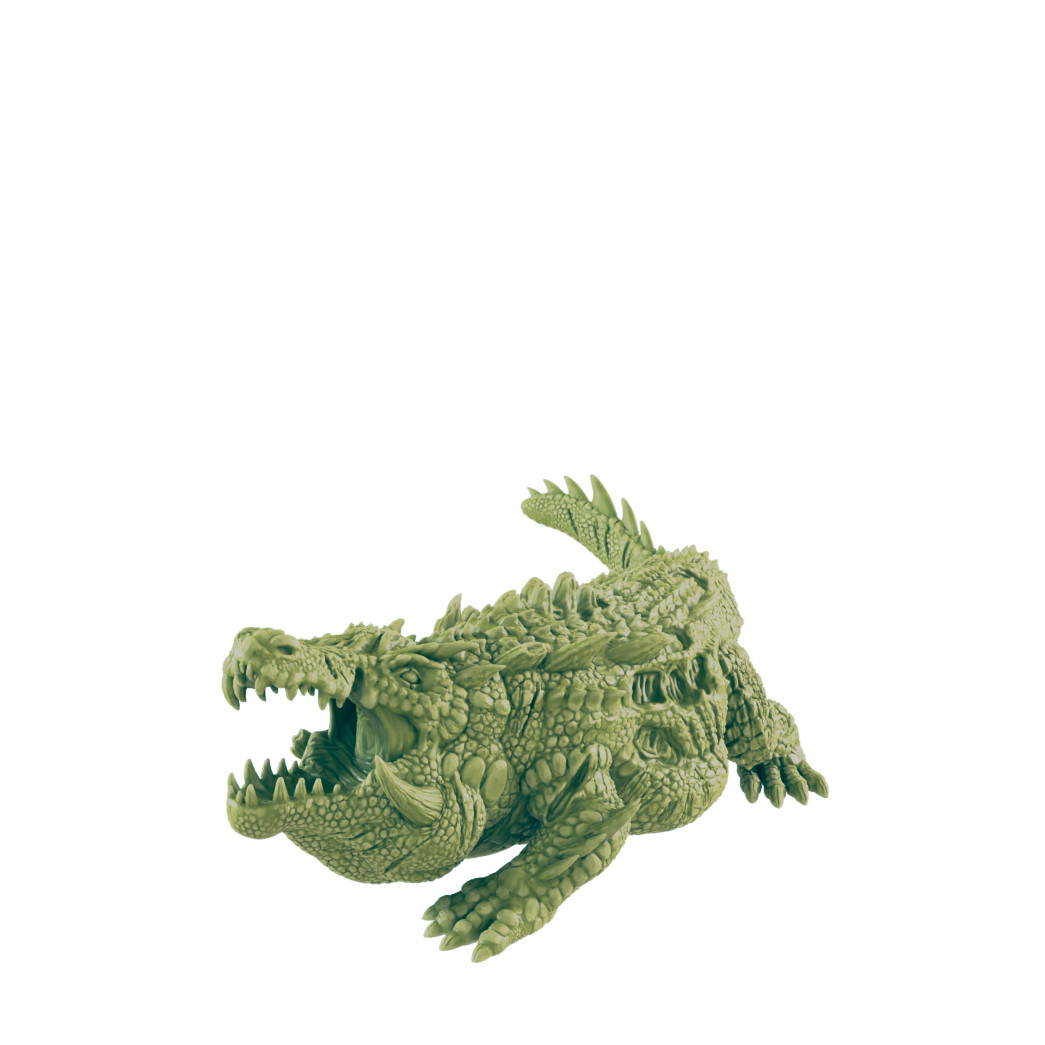 Mutated Gator - Return to the Badlands - Mini - EC3D - Cyber Punk - SciFi RPG