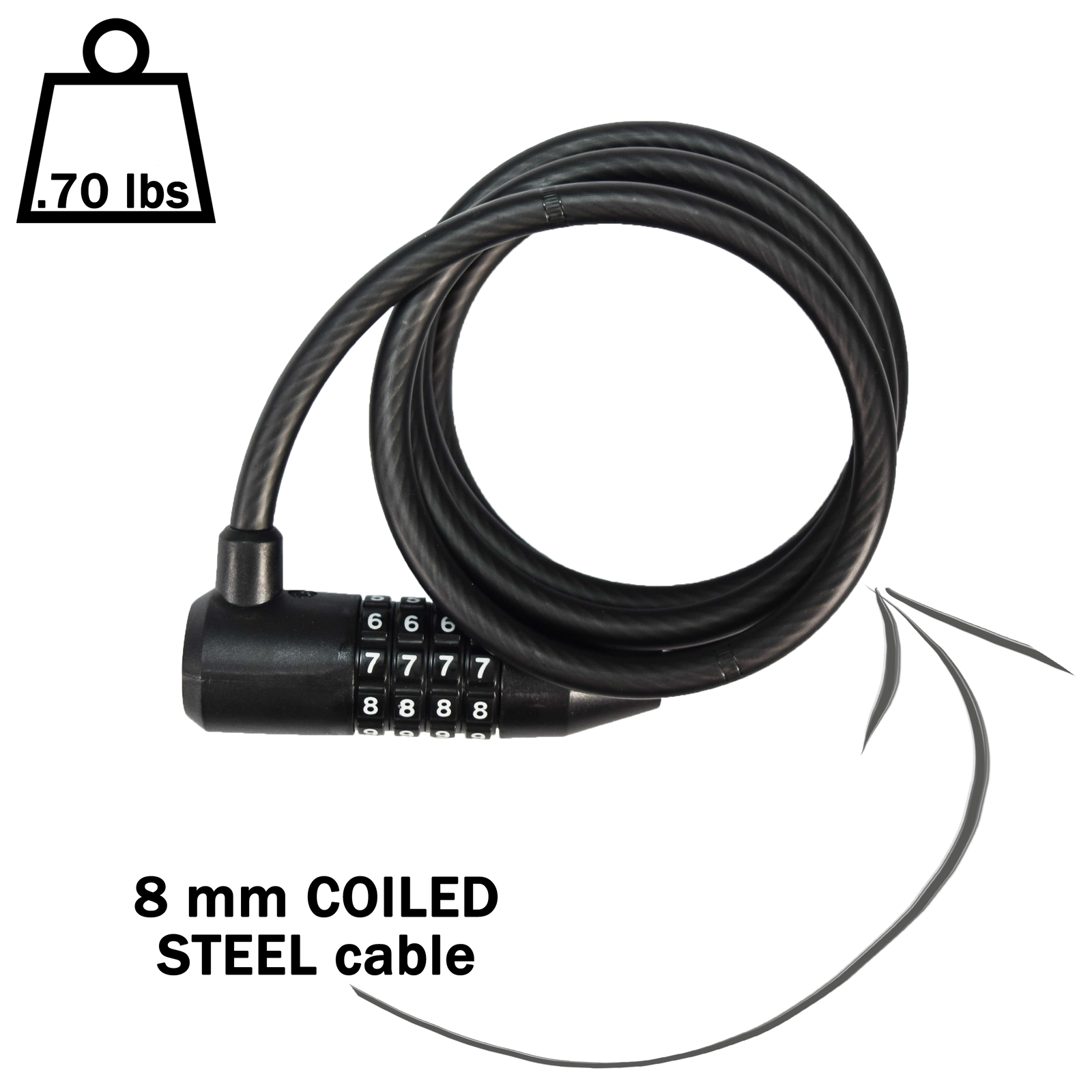 Kryptonite 5' KryptoFlex 815 Combo Cable 005209 Five Foot Cable Length
