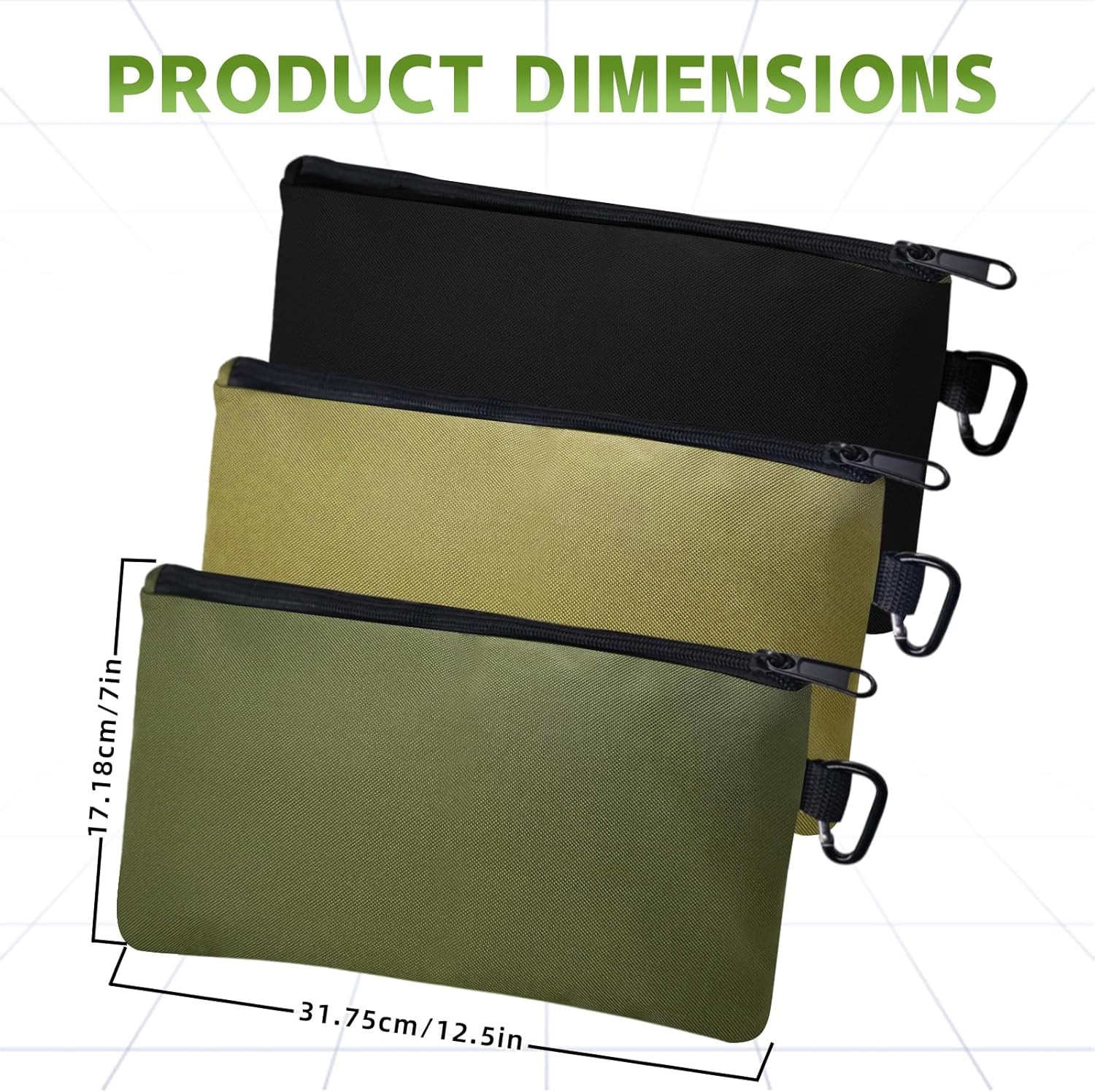 3 Pack Tool Pouch, Premium Small Tool Bag, Multipurpose Zipper Pouches for Or...