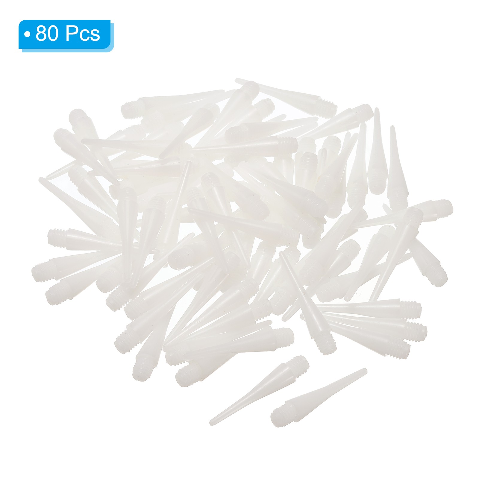 Plastic Dart Tips, 80 Pack 2BA Thread Soft Dart Tips, White