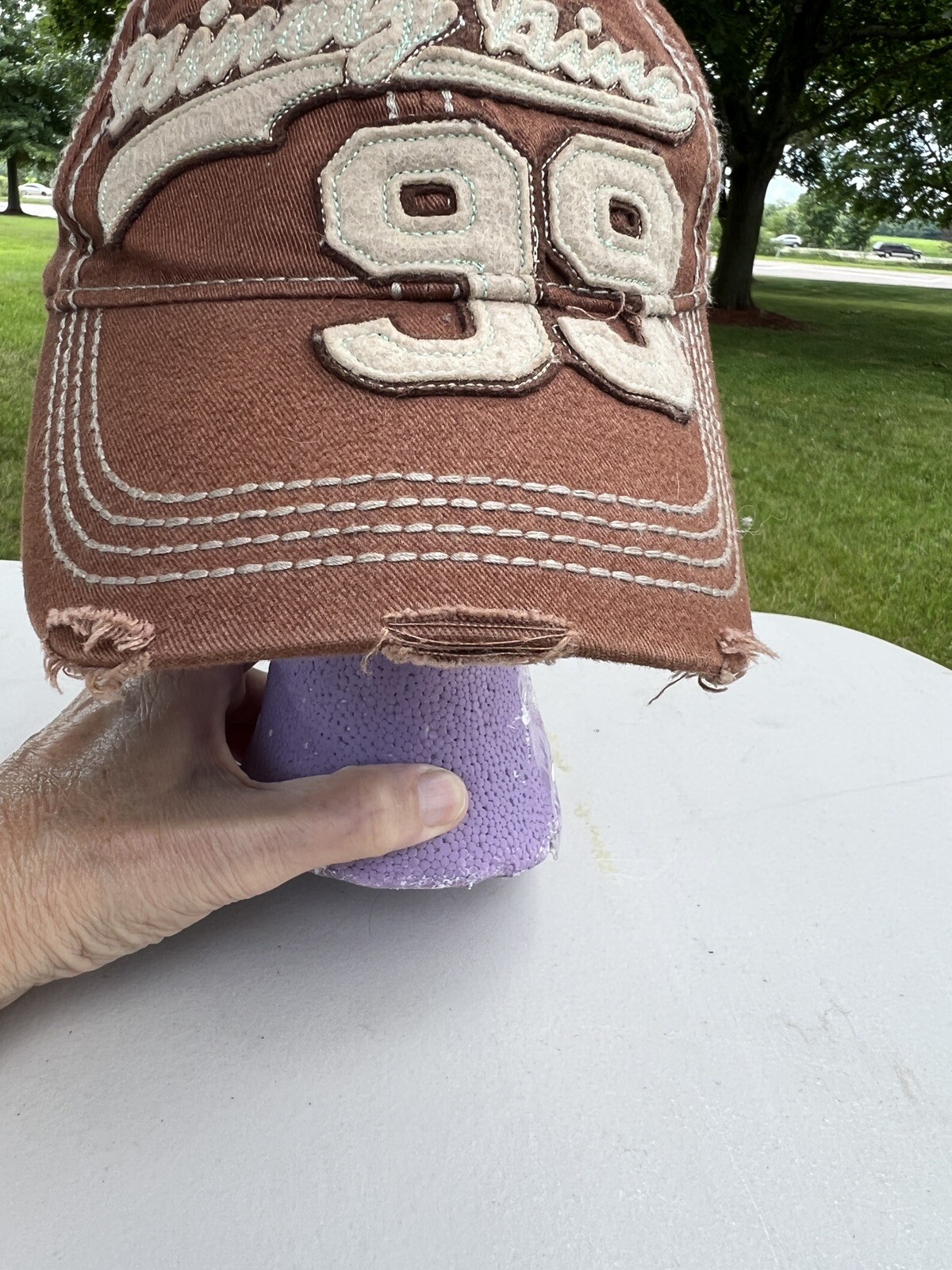 Ninety Nine 99 Rust Color Teal Cap/Hat Grunge Infinity Headwear EUC
