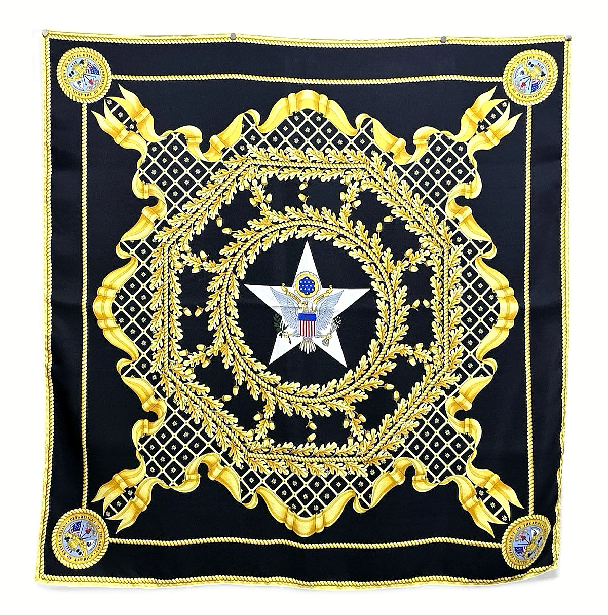 Department of the Army Scarf US Army Seal Eagle Star Gold/Black military souveni