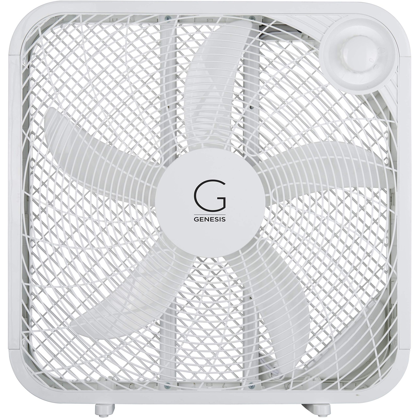 Box Fan 20 Inch 3 Settings Max Cooling Carry Handle White Genesis G20BOX-WHT