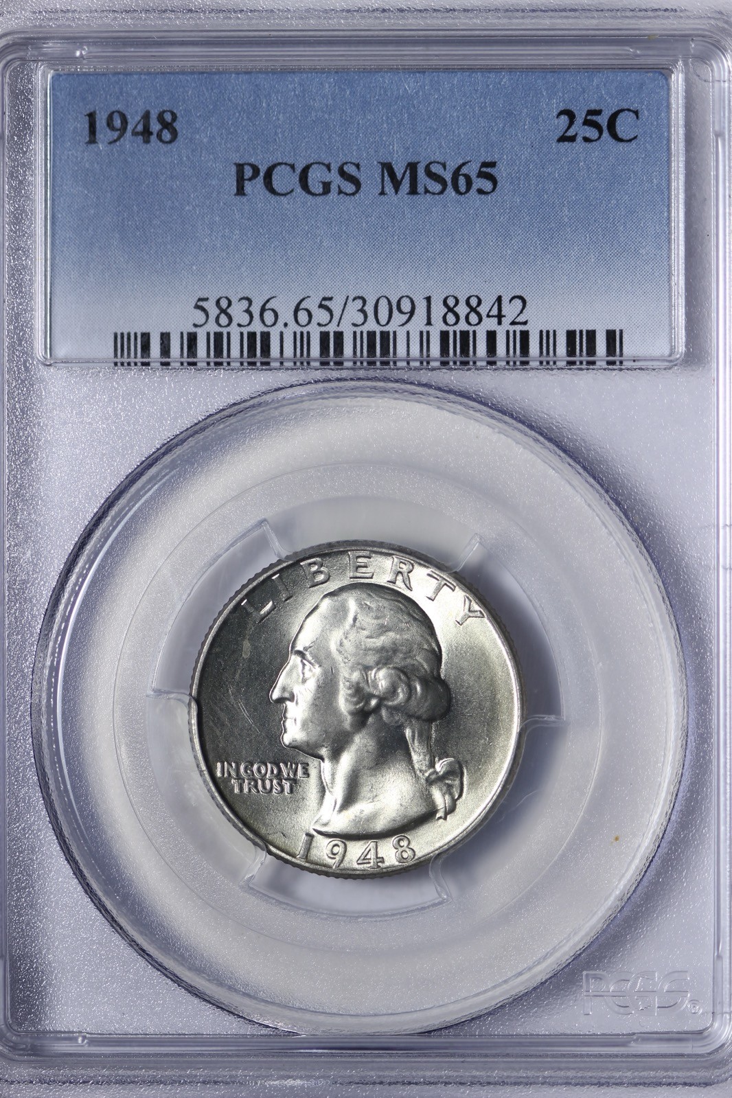GEM BU 1948 Washington Quarter PCGS MS65 VAYNN