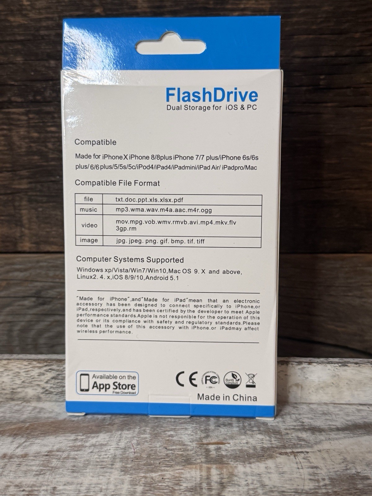 Dual Storage Flash Drive for iOS Lightning & PC 64 GB – New in Box
