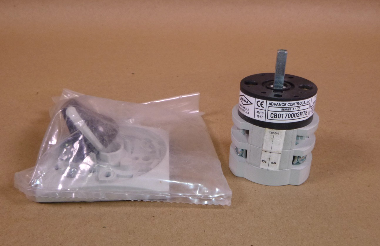 CB0170003RT6 ADVANCE CONTROLS Bremas Rotary Cam Switch 3 Pole 20 Amp