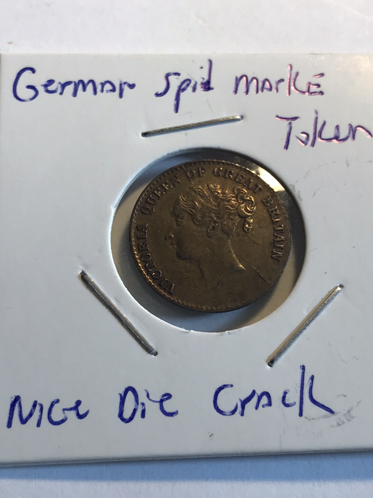 Vintage Spil Mark Token With A Nice Die Crack