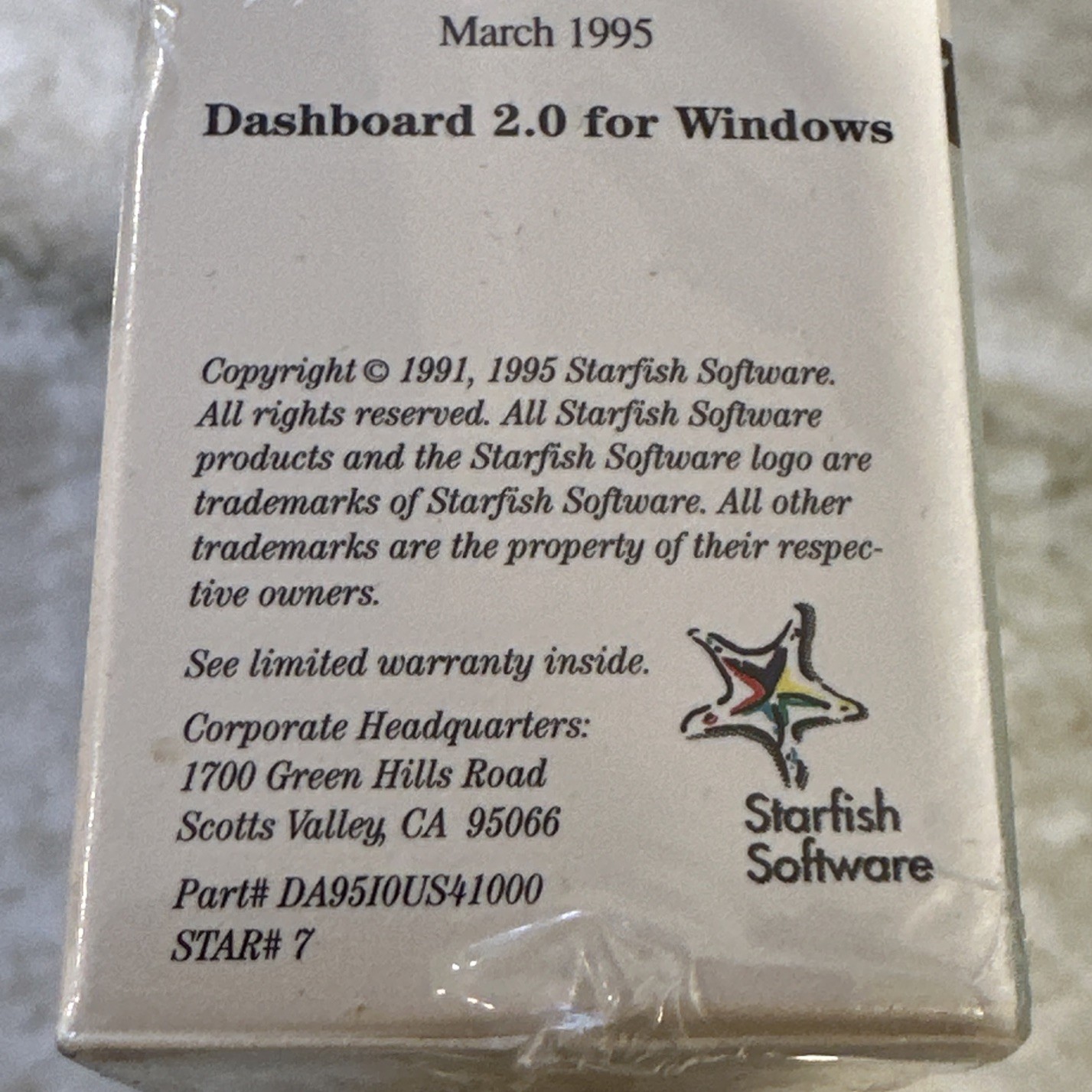 Dashboard 2.0 Windows 95 PC CD-ROM Edition Starfish RARE FACTORY SEALED NEW