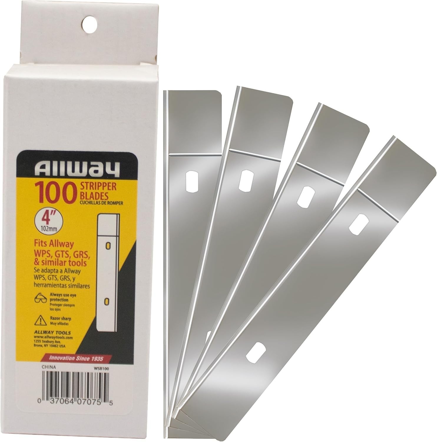 Durable 4-Inch Replacement Scraper Blades - Heavy Duty 100 Pack for Industry Use