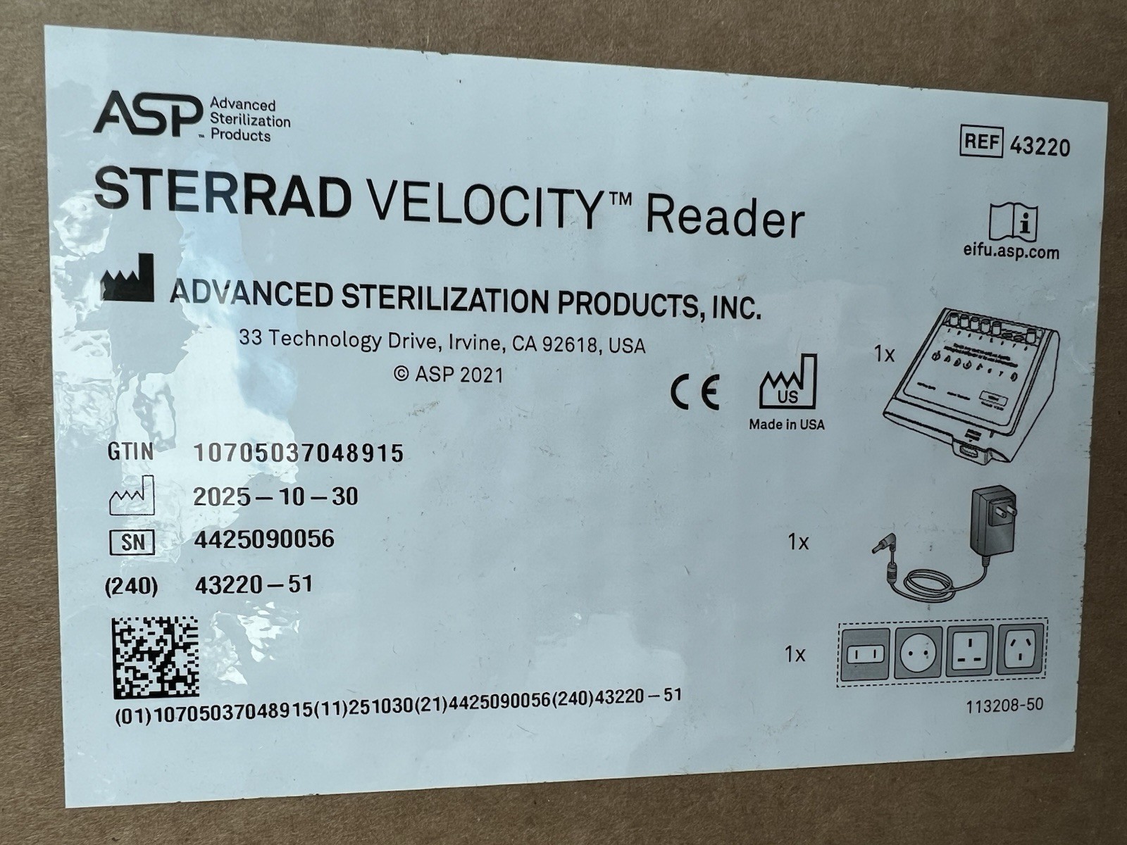 ***CLEARANCE*** ASP Sterrad Velocity Reader 43220 Brand New Cords Free Shipping