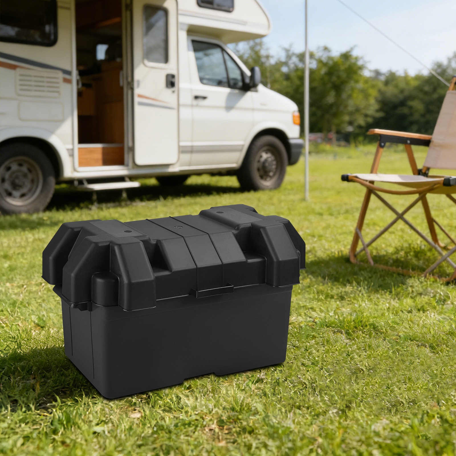 Large Battery Storage Box Car RV Portable Battery Case Universal Battery Box