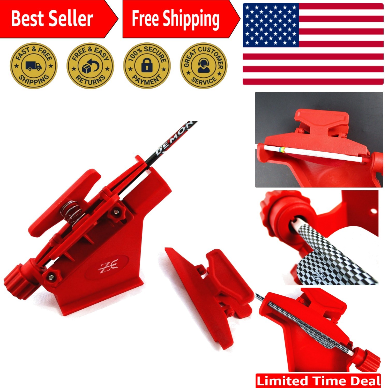 Versatile Adjustable Fletching Tool for DIY Archery - Helix & Straight Options