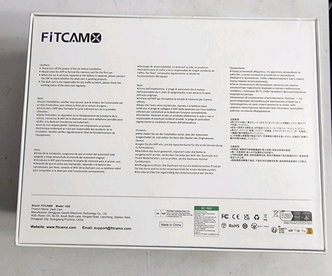 New Sealed FitCam x 4K dash cam