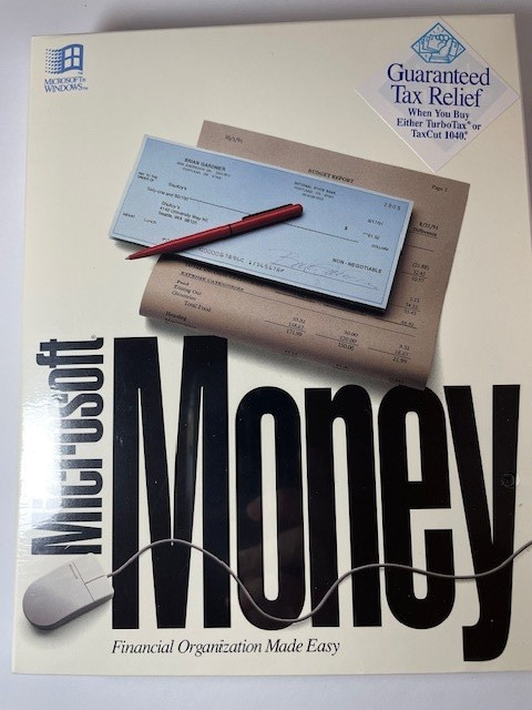 1991 Microsoft Money Sealed Big Box PC Software – Vintage 90s Windows Floppy