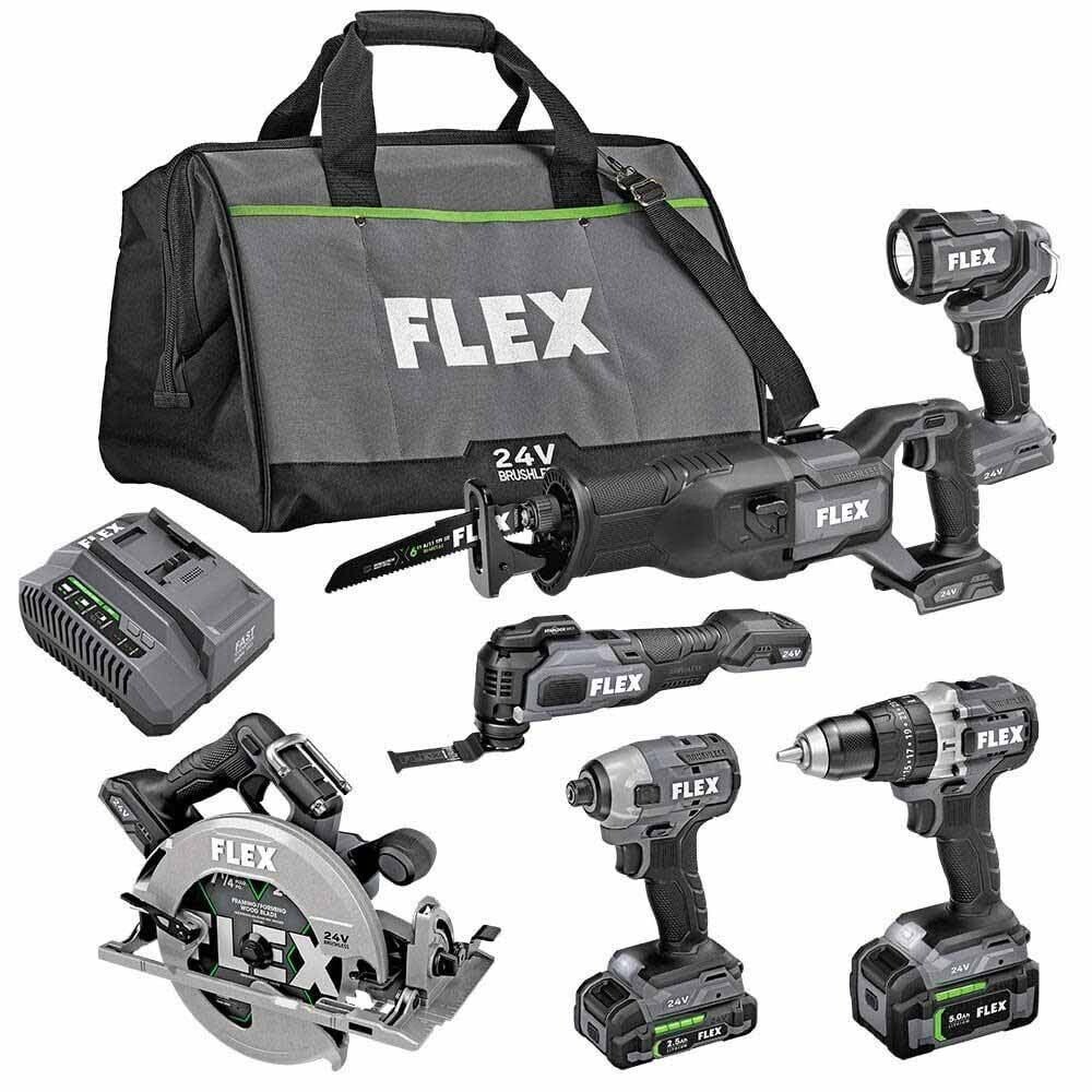 Flex FXM601-2B 24V Cordless Brushless 6-Tool Power Tool Kit