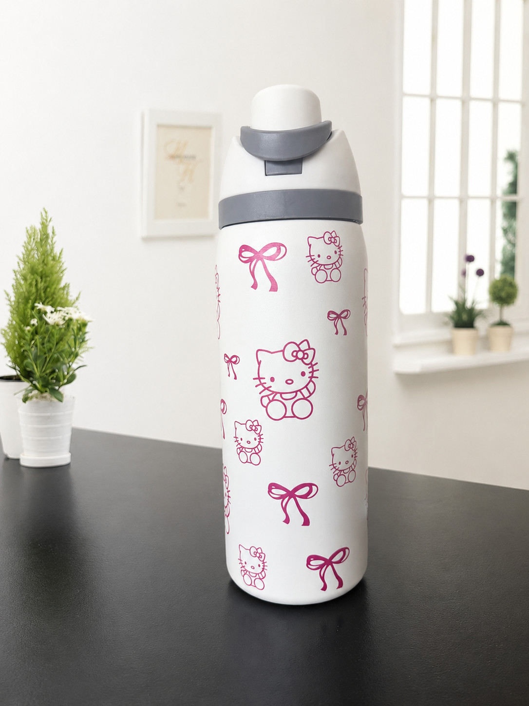 White Stainless Steel Tumbler | Hello Kitty Themed ***NOT AN Owala***