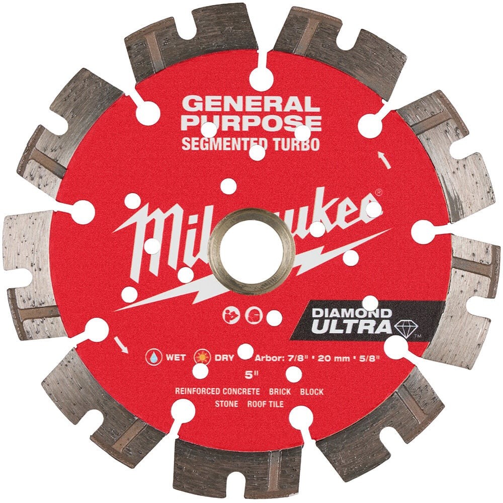 Milwaukee Diamond Ultra 5 Inch Segmented Turbo Rim Diamond Blade For Masonry