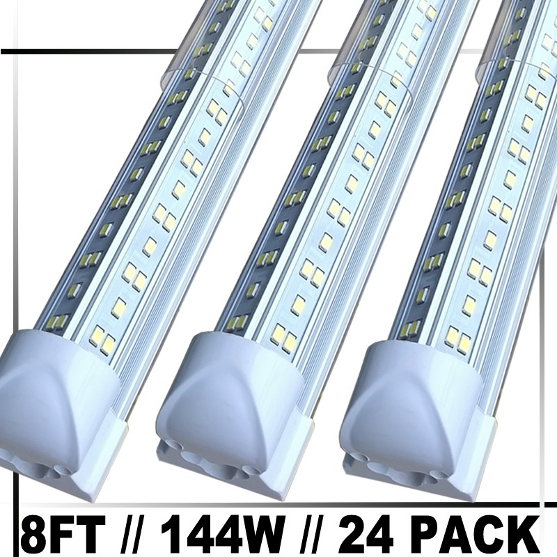 24PACK 8 FOOT LED Shop Lights 144w Fixture 8FT LED Tube Light 8' Garage Light