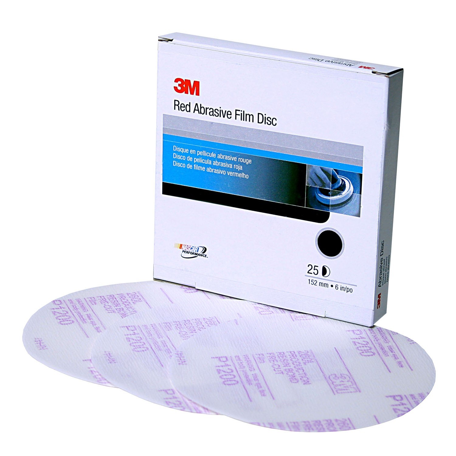 3M 01103 Stikit Red 6 in. P1200 Grit Finishing Film Abrasive Disc (25/Box)