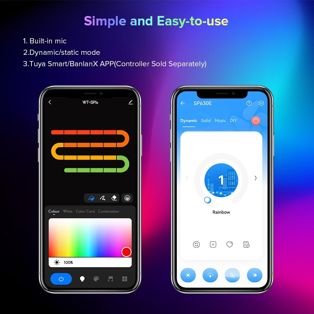 WS2812B IC RGB Pebble Pixel Light Seed String Roll Individually Addressable Chas