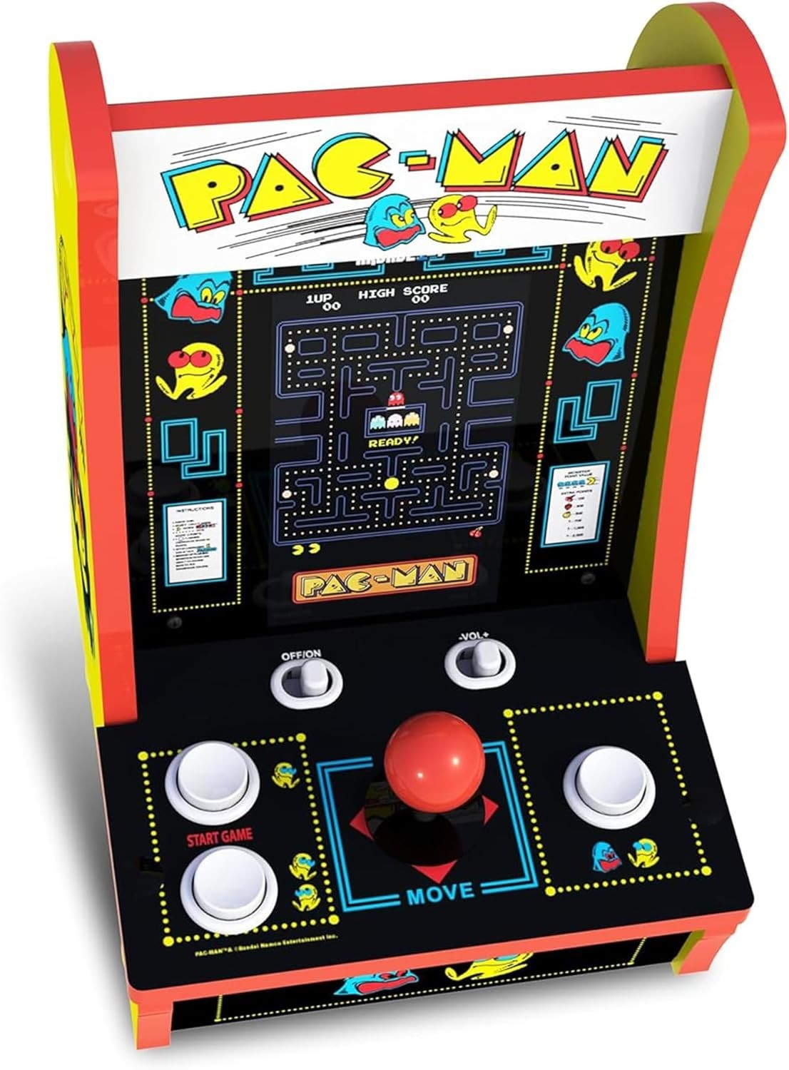 Arcade1Up PAC-MAN Countercade: Portable Mini Arcade with 3 Classics & 7" Screen