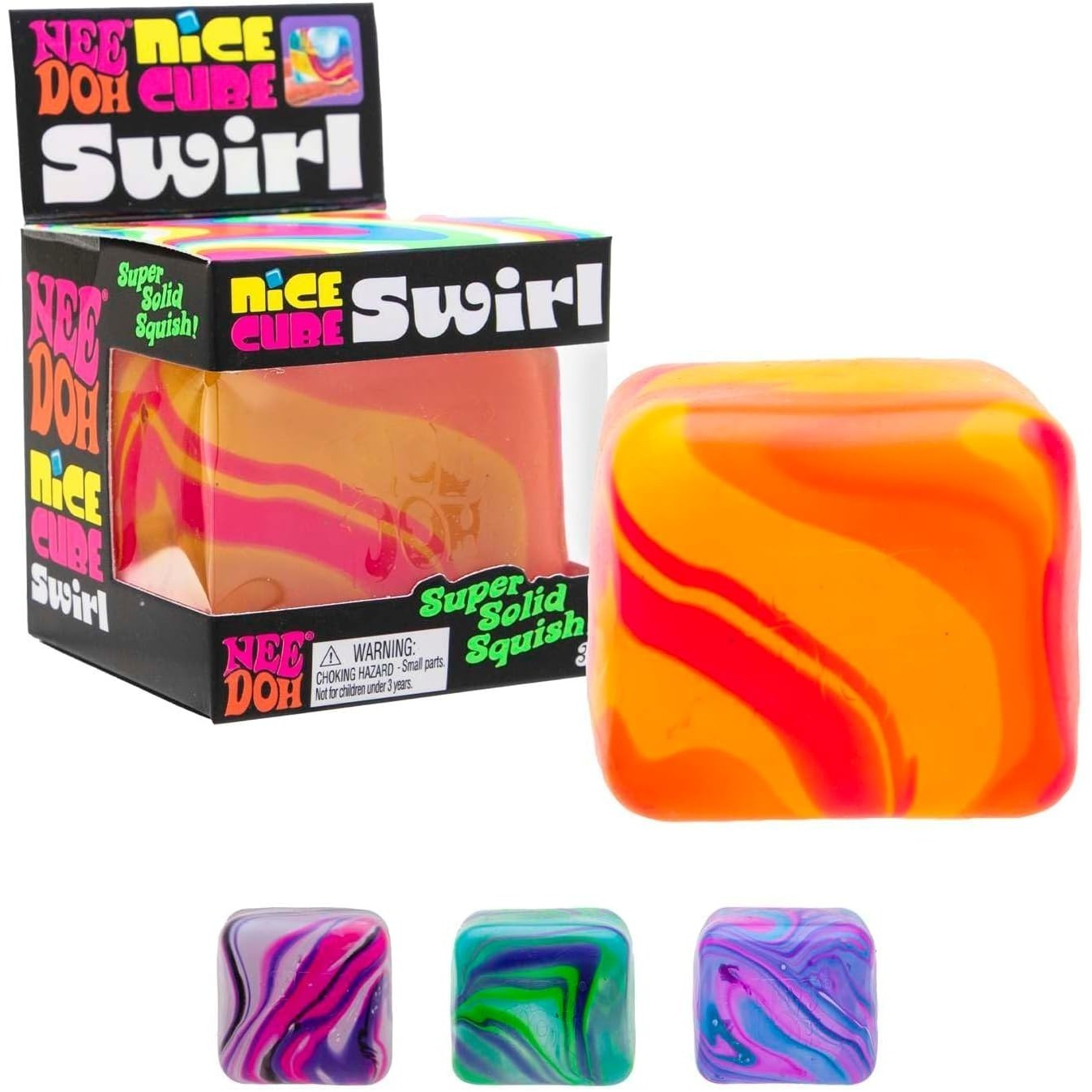 Authentic NEEDOH Nice Cube Swirl Stress Toy Super Solid Squish - RANDOM COLOR