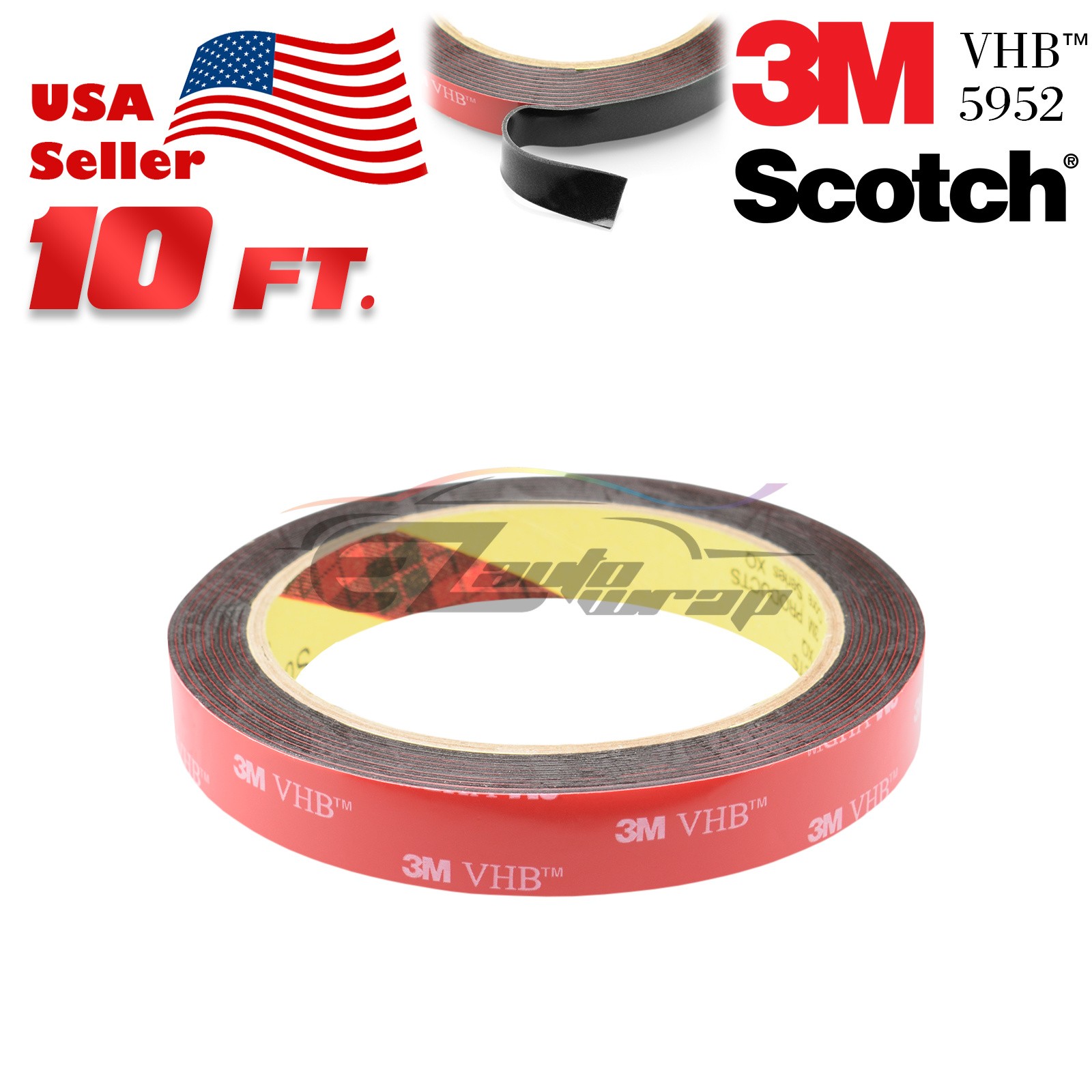 Genuine 3M™ VHB #5952 Gray Double-Sided Mounting Tape Automotive Car 15mm x 10FT
