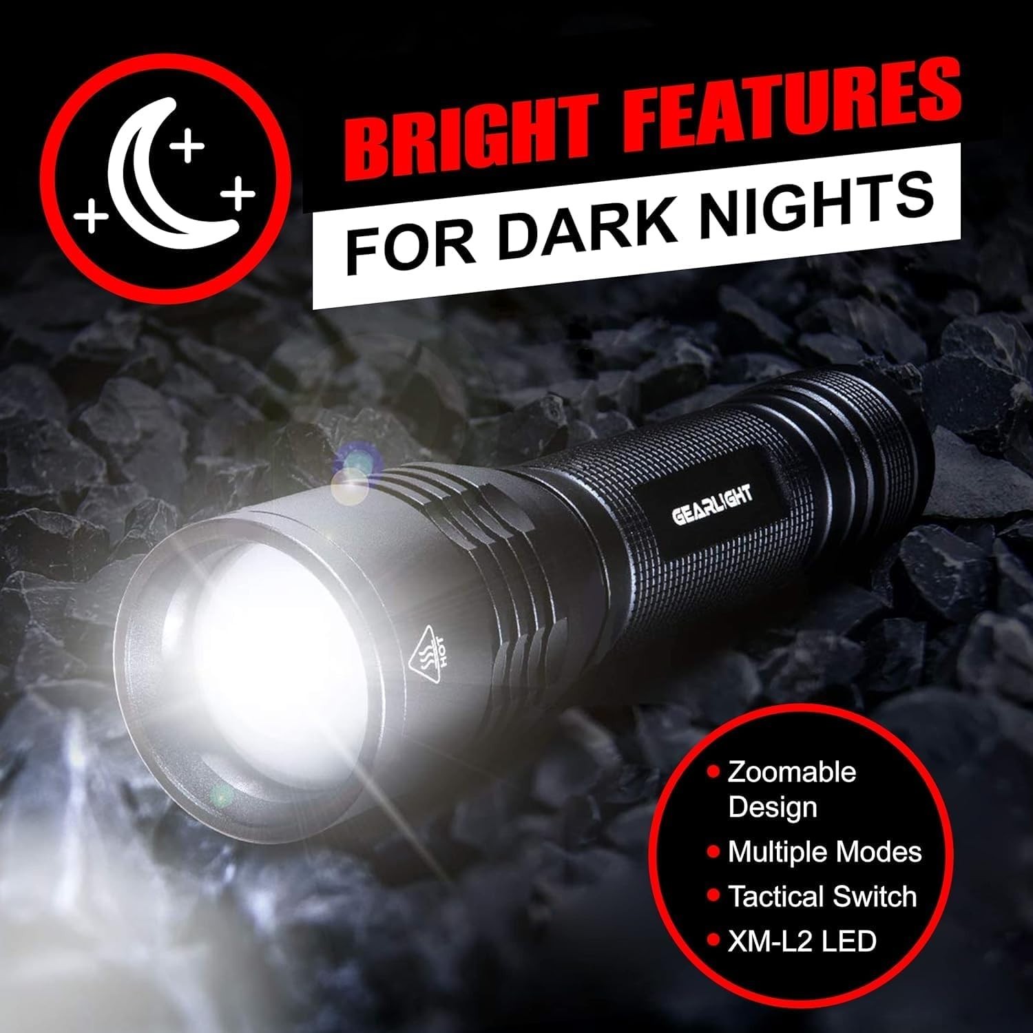 GearLight S2000 LED Flashlight High Lumens - Super Bright & Powerful #00001