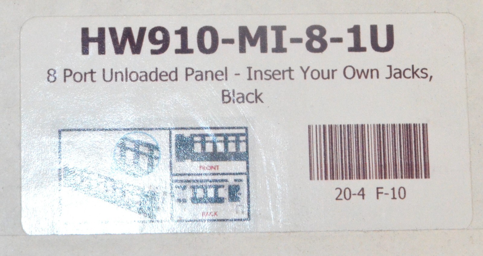 Unbranded 8 Port Unloaded Patch Panel, Black *New* HW910-MI-8-1U