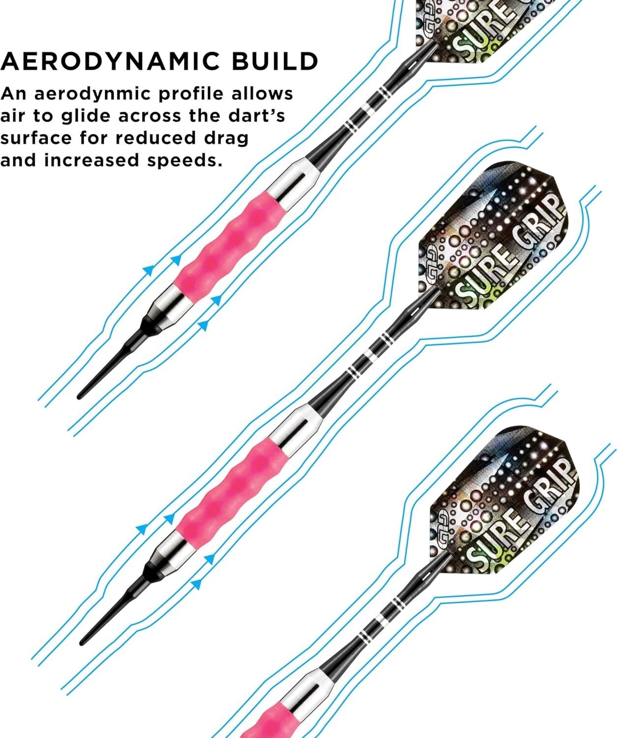 Viper Sure Grip Soft Tip Darts,Pink