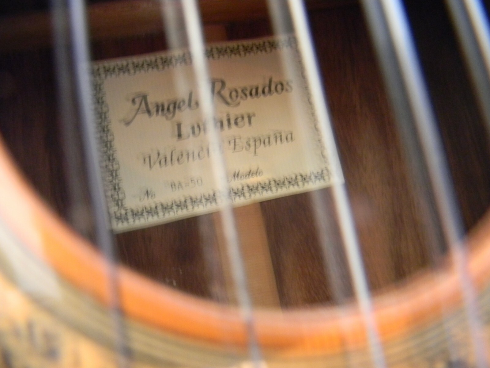 Angel Rosados classical guitar model no.BA 50