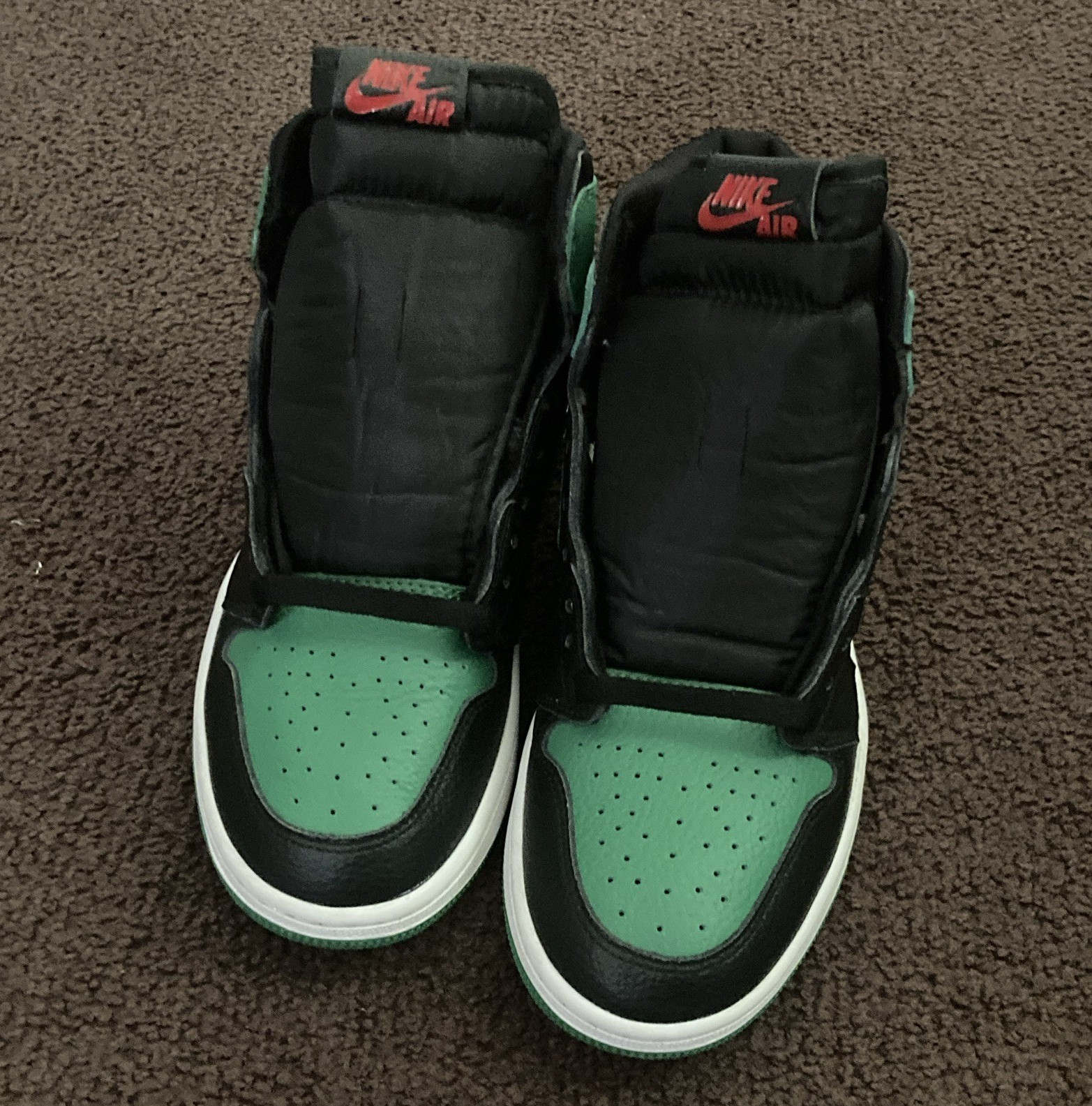 Nike Air Jordan 1 Pine Green 2.0 Men's High Top Leather Sneakers Black/Green