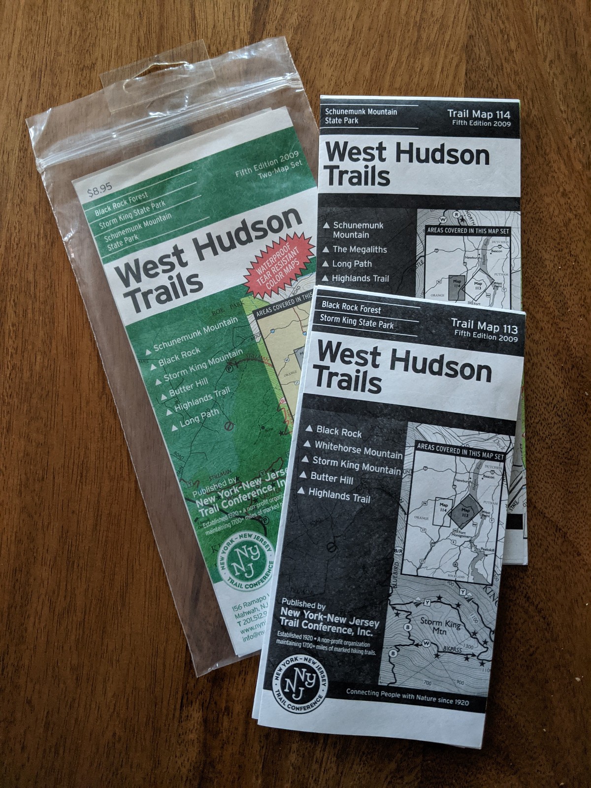 NY-NJ Trail Conference Two Map Set - West Hudson Trails - 113 & 114 5th Ed 2009