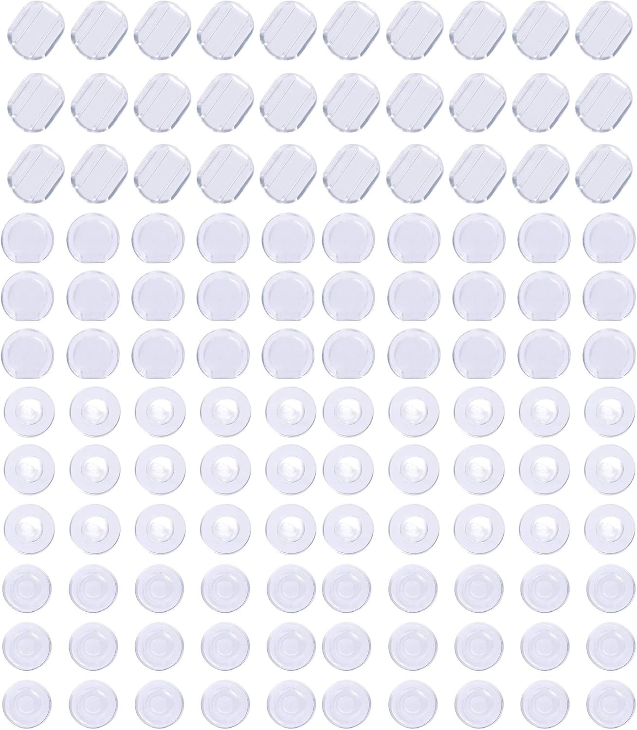 120 Pieces 4 Sizes Earring Back Pads Clear Silicone Comfort Earring Cushions for