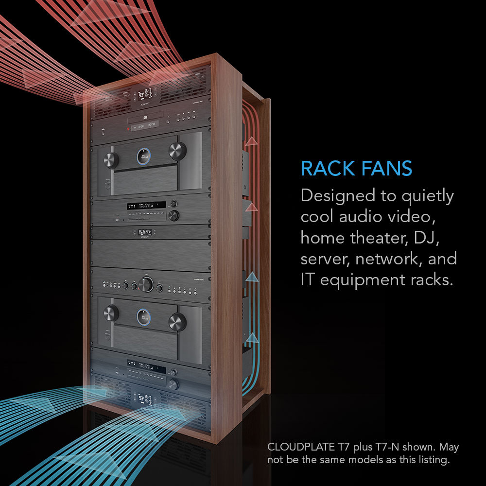 CLOUDPLATE T9, Rack Mount Cooling Fan Panel 3U Exhaust, AV Equipment 19" Rack