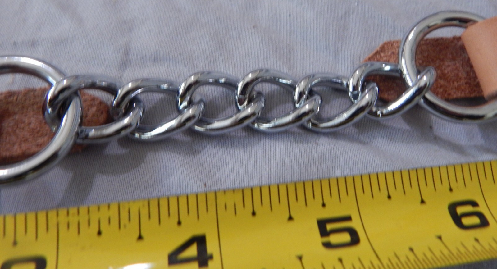 Single Flat Link Chain Curb Strap Heavy Cowhide Brand New