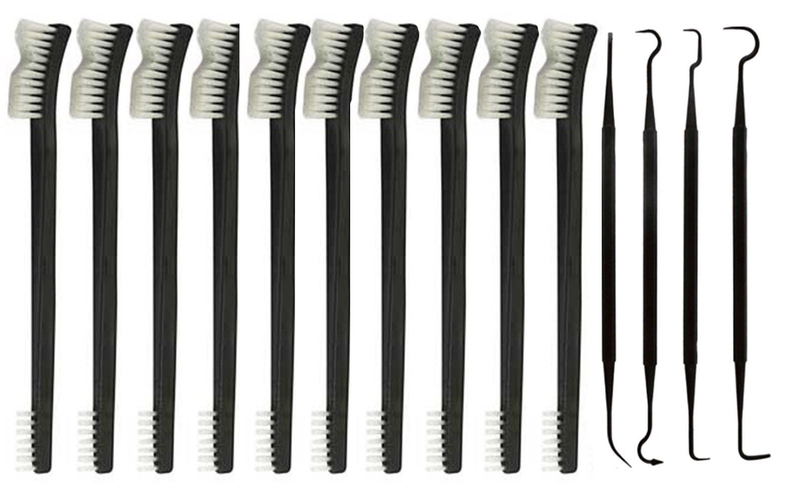 New 14pc 7" Double Ended Gun Cleaning Brush + Double Ended Picks Combo Set